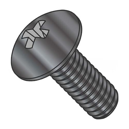 Usa Industrials #10-24 x 1/2 in Phillips Truss Machine Screw, Zinc Black Steel BULK-SCRW-6155